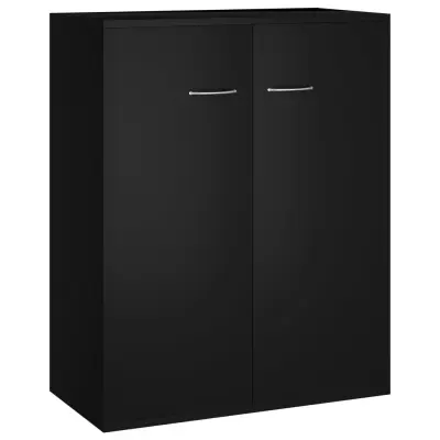vidaXL Komoda črna 60x30x75 cm iverna plošča