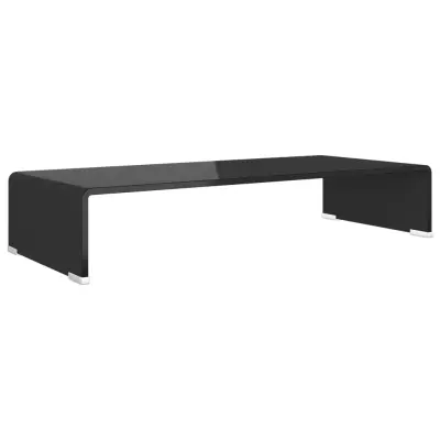 vidaXL Stojalo za TV / ekran stekleno črno 70x30x13 cm