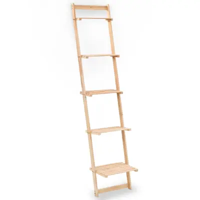 vidaXL Stenska polica lestev iz cedrovine 41,5x30x176 cm