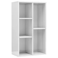vidaXL Knjižna omara / komoda visok sijaj bela 50x25x80 cm