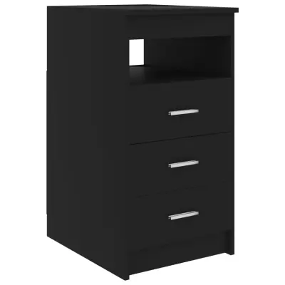 vidaXL Omarica s predali črna 40x50x76 cm konstruiran les