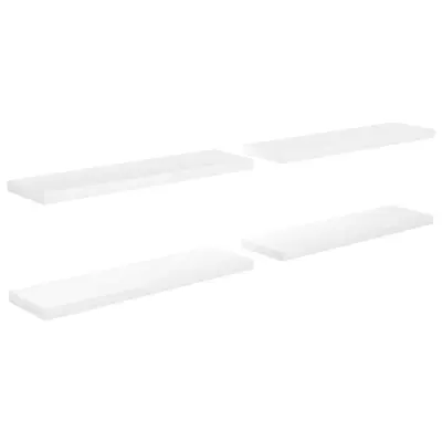 vidaXL Lebdeče police 4 kosi visok sijaj bele 90x23,5x3,8 cm MDF