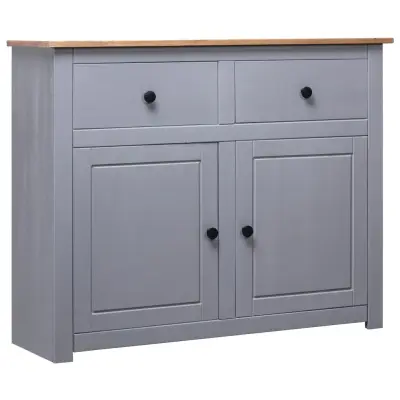 vidaXL Komoda siva 93x40x80 cm trdna borovina Panama Range