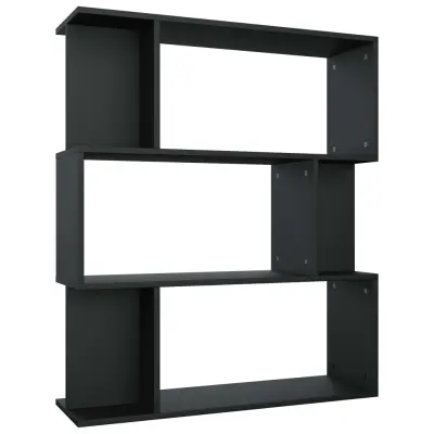 vidaXL Knjižna omara/paravan črna 80x24x96 cm iverna plošča