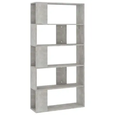 vidaXL Knjižna omara/paravan betonsko siva 80x24x159 cm iverna plošča