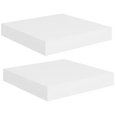 vidaXL Stenske police 2 kosa bele 23x23,5x3,8 cm MDF