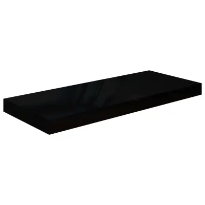 vidaXL Lebdeče polica visok sijaj črna 60x23,5x3,8 cm MDF