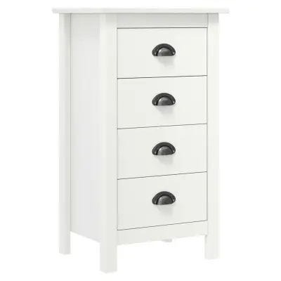 vidaXL Komoda Hill bela 46x35x80 cm trdna borovina