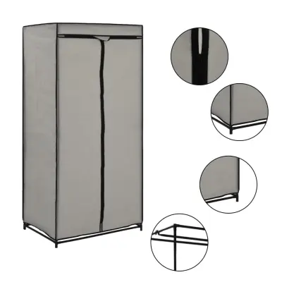 vidaXL Garderobna omara 75x50x160 cm siva