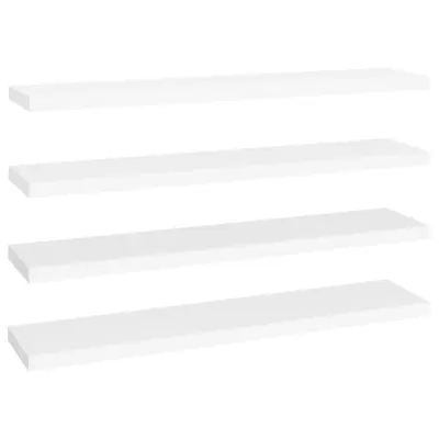 vidaXL Stenske police 4 kosi bele 120x23,5x3,8 cm MDF