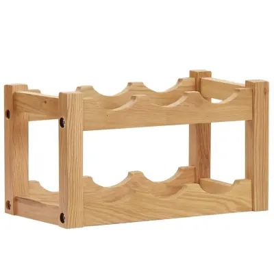 vidaXL Stojalo za vino za 6 steklenic 37x21x21 cm trdna hrastovina