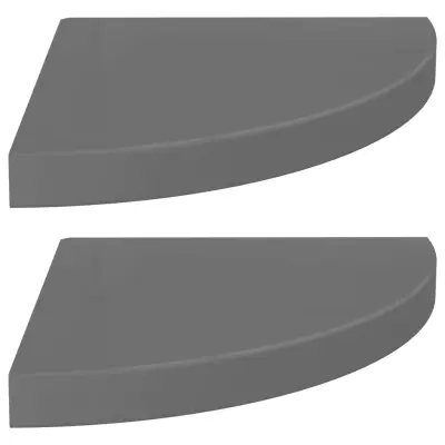 vidaXL Kotne police 2 kosa visok sijaj sive 35x35x3,8 cm MDF