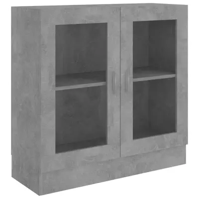 vidaXL Vitrina betonsko siva 82,5x30,5x80 cm iverna plošča