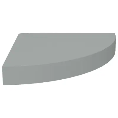 vidaXL Kotna polica siva 25x25x3,8 cm MDF