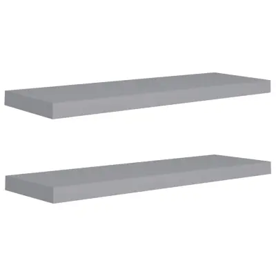 vidaXL Stenske police 2 kosa sive 80x23,5x3,8 cm MDF