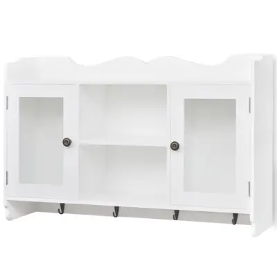 Stenska omarica s policami MDF bela