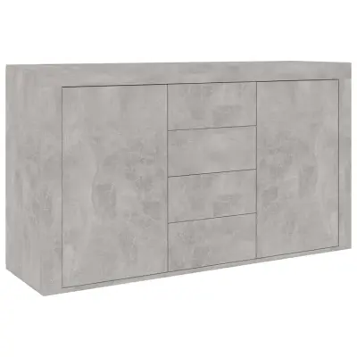 vidaXL Komoda betonsko siva 120x36x69 cm iverna plošča