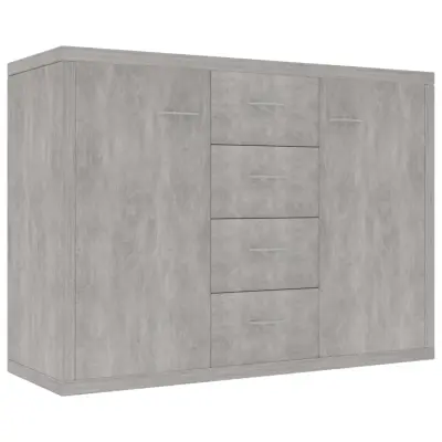 vidaXL Komoda betonsko siva 88x30x65 cm iverna plošča