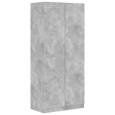 vidaXL Garderobna omara betonsko siva 90x52x200 cm iverna plošča
