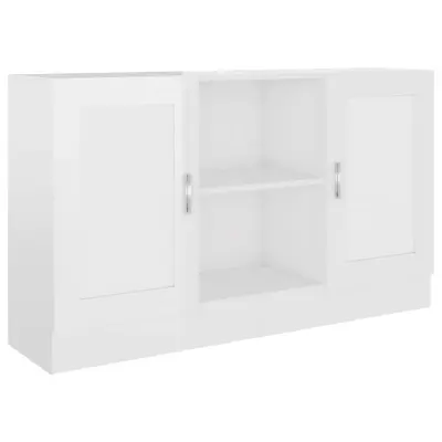 vidaXL Komoda visok sijaj bela 120x30,5x70 cm iverna plošča