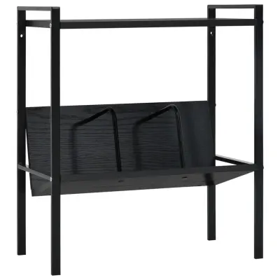 vidaXL Knjižna polica 2-nadstropna črna 52x28x59 cm inž. les