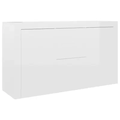 vidaXL Komoda visok sijaj bela 120x36x69 cm iverna plošča