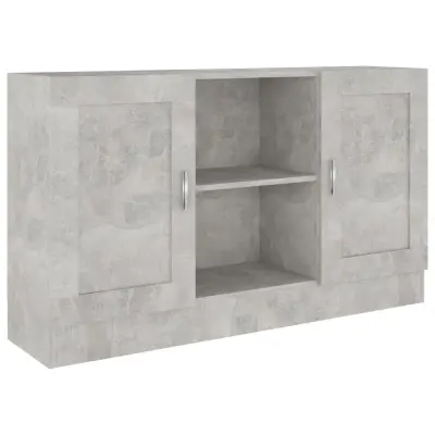 vidaXL Komoda betonsko siva 120x30,5x70 cm iverna plošča