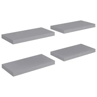 vidaXL Stenske police 4 kosi sive 50x23x3,8 cm MDF