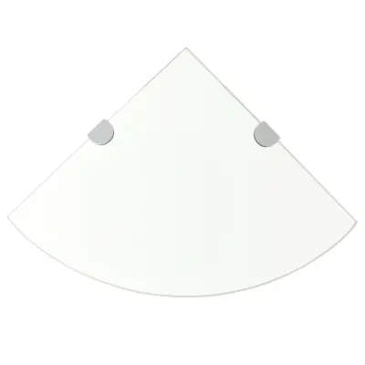 vidaXL Kotna Polica s Kromirano Podporo Prosojno Steklo 25x25 cm