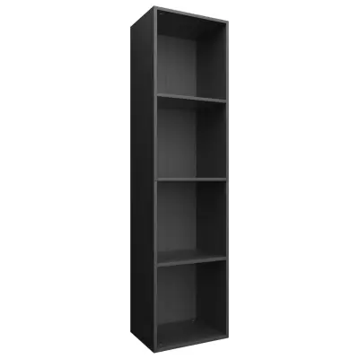 vidaXL Knjižna / TV omara črna 36x30x143 cm iverna plošča