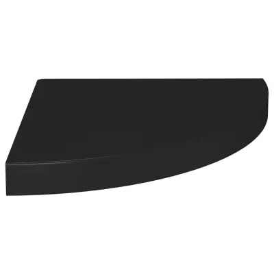 vidaXL Kotna polica črna 35x35x3,8 cm MDF