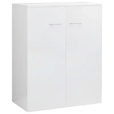 vidaXL Komoda visok sijaj bela 60x30x75 cm iverna plošča