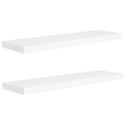vidaXL Stenske police 2 kosa bele 90x23,5x3,8 cm MDF