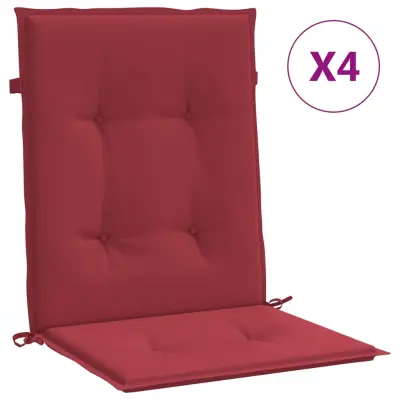 vidaXL Blazine za vrtne stole 4 kosi vinsko rdeče 100x50x3 cm oxford