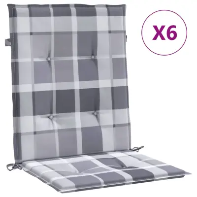vidaXL Blazine za vrtne stole 6 kosov sive karo 100x50x3 cm oxford