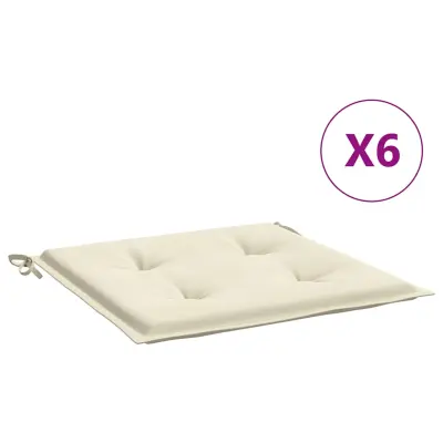 vidaXL Blazine za vrtne stole 6 kosa krem 40x40x4 cm oxford tkanina