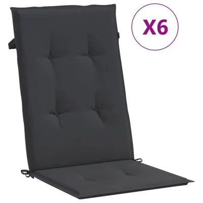 vidaXL Blazine za vrtne stole 6 kosov črne 120x50x3 cm blago