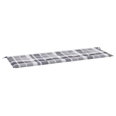 vidaXL Blazina za vrtno klop siva karo 150x50x4 cm oxford tkanina