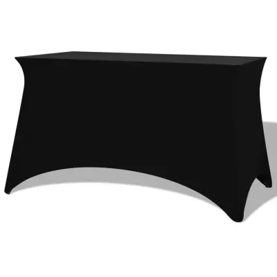 vidaXL Raztegljiva Prevleka za Mizo 2 kosa 243x76x74 cm Črna