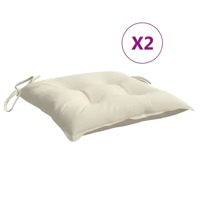 vidaXL Blazine za stole 2 kosa kremno bele 50x50x7 cm oxford tkanina