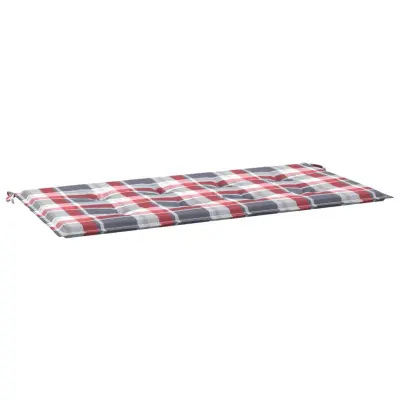 vidaXL Blazina za vrtno klop rdeča karo 120x50x3 cm oxford tkanina
