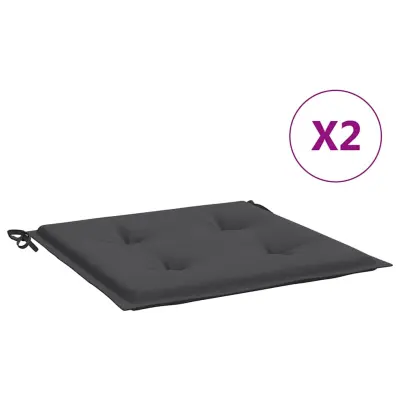 vidaXL Blazine za vrtne stole 2 kosa antracit 40x40x4 cm tkanina