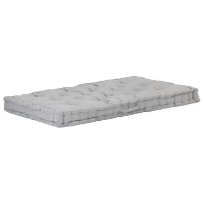 vidaXL Talna sedežna blazina za paleto bombaž 120x80x10 cm siva