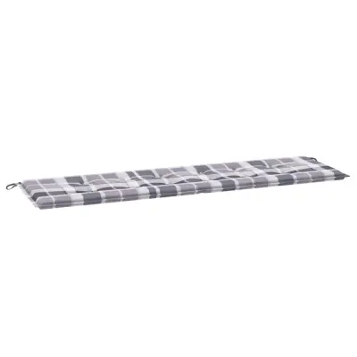 vidaXL Blazina za vrtno klop siva karo 180x50x4 cm oxford tkanina