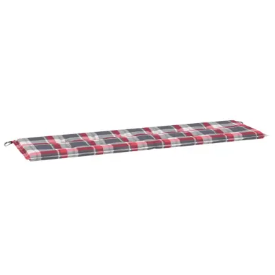 vidaXL Blazina za vrtno klop rdeča karo 180x50x3 cm oxford tkanina
