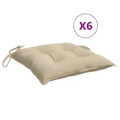vidaXL Blazine za stole 6 kosov bež 50x50x7 cm oxford tkanina