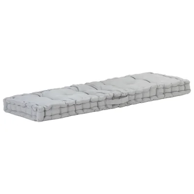 vidaXL Talna sedežna blazina za paleto bombaž 120x40x7 cm siva