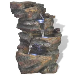 vidaXL Notranja Fontana z LED Osvetlitvijo Poli-resin