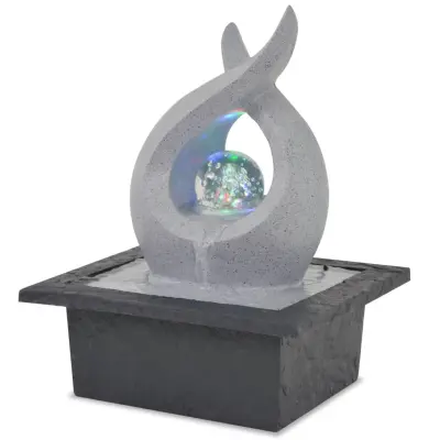 vidaXL Notranja fontana z LED osvetlitvijo poliresin