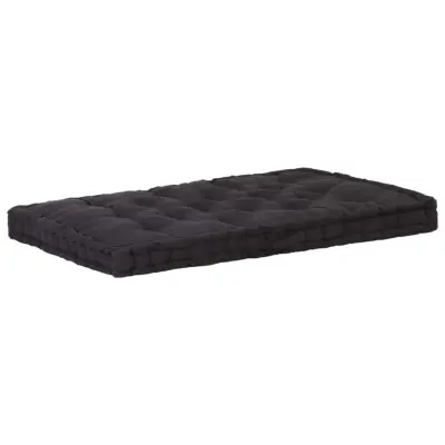 vidaXL Talna sedežna blazina za paleto bombaž 120x80x10 cm črna